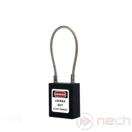 PLC-BK Stainless steel wire cable shackle safety padlock - black