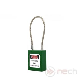   PLC-G Stainless steel wire cable shackle safety padlock - green