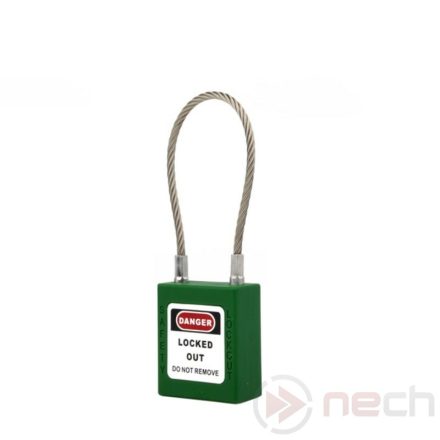 PLC-G Stainless steel wire cable shackle safety padlock - green