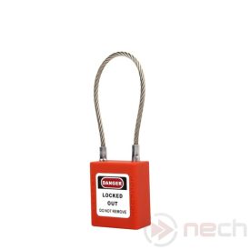   PLC-O Stainless steel wire cable shackle safety padlock - orange