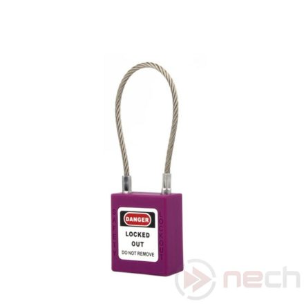 PLC-P Stainless steel wire cable shackle safety padlock - purple