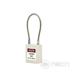   PLC-W Stainless steel wire cable shackle safety padlock - white