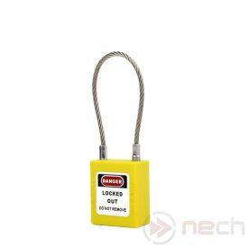   PLC-Y Stainless steel wire cable shackle safety padlock - yellow