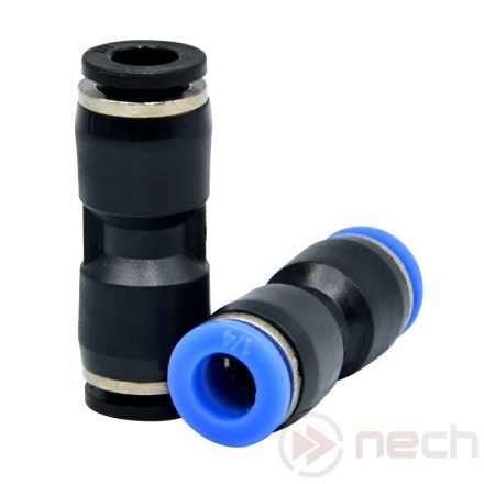PU08 / Ø8 mm straight union push-in quick connector from plastic