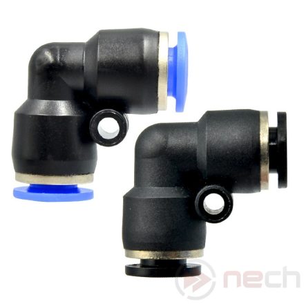 PV12 / Ø12 mm union elbow quick connector from plastic