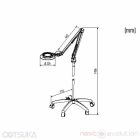 OTSUKA OPTICS SKKL-FL lengőkaros nagyítós lámpa görgős állvánnyal